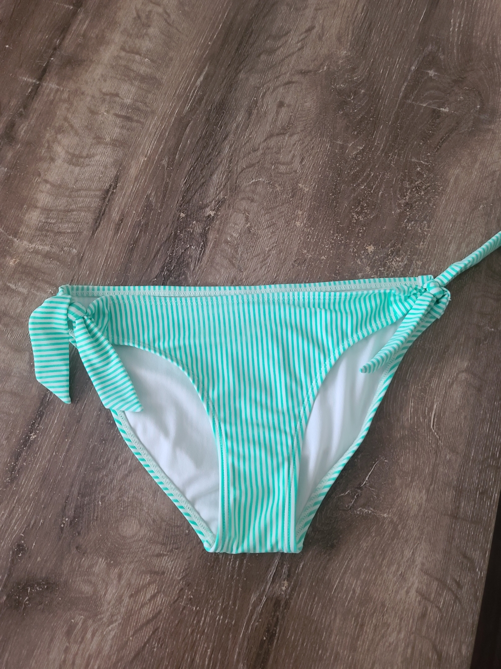 Xhilaration Aqua Stripe Side-Tie Bikini Bottom